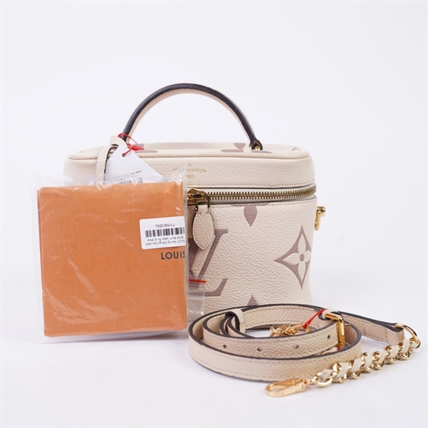 Túi LV Vanity trắng hoa xám có lót form kèm ổ+ 2 chìa (FP0271) sz19 (TH) KG+