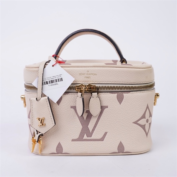 Túi LV Vanity trắng hoa xám có lót form kèm ổ+ 2 chìa (FP0271) sz19 (TH) KG+