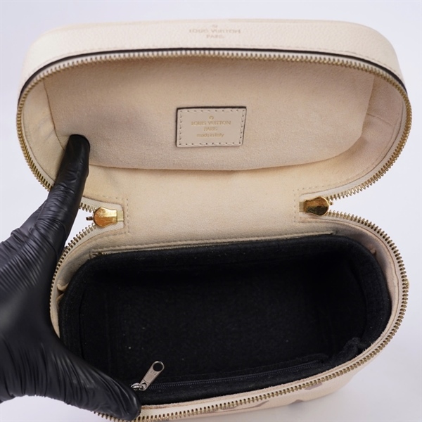 Túi LV Vanity trắng hoa xám có lót form kèm ổ+ 2 chìa (FP0271) sz19 (TH) KG+