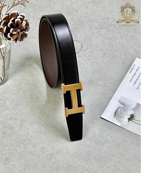 Mặt belt Hermes H phay vàng bóng