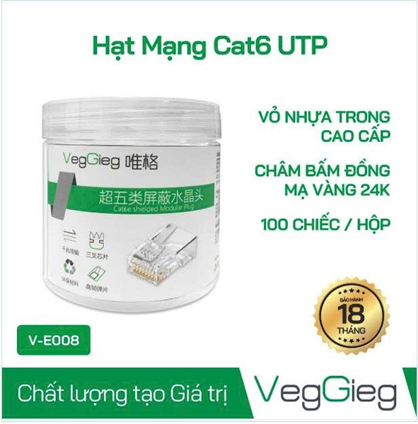 Hạt mạng Cat6 Veggieg VE008 (FV)