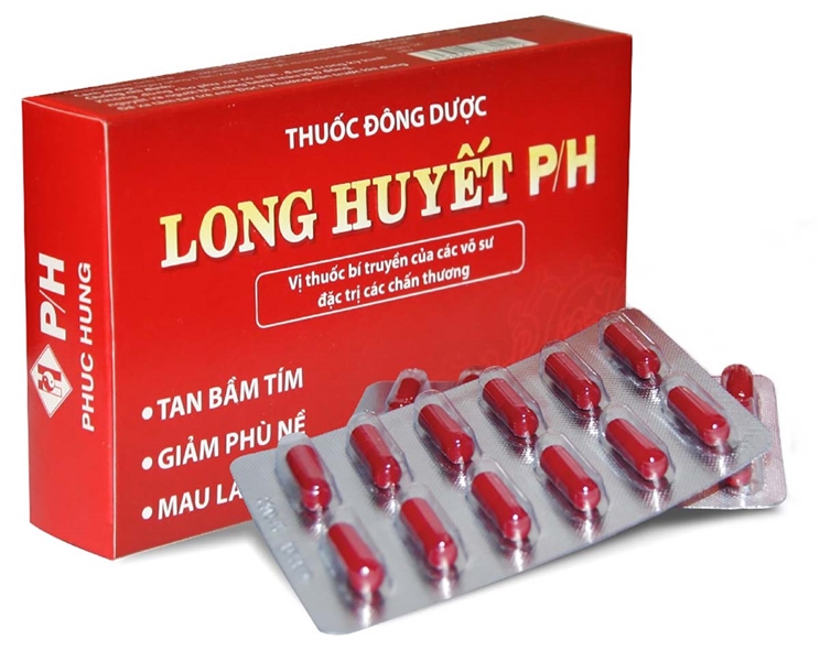 Thuốc Long huyết P/H - Phúc Hưng - Tan bầm tím, giảm phù nề (H*2vỉ*12viên) - Phúc Hưng