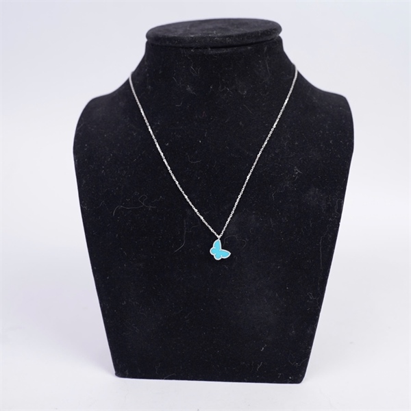 Dây chuyền Van Cleef bướm xanh (JD564361) (LN) KG+