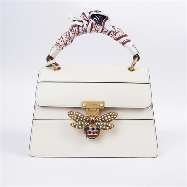 Túi GG con ong trắng (G028664807) sz25 (HN) KG+