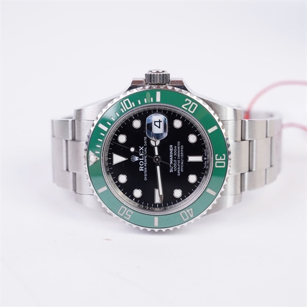 Đồng hồ Rolex bạc viền xanh (53CD9528) sz44 KG+