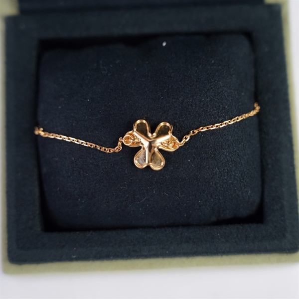 Vòng tay Van Cleef vàng đính đá xanh (JC859960) KG+