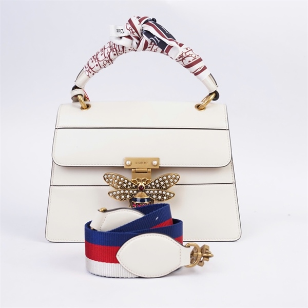 Túi GG con ong trắng (G028664807) sz25 (HN) KG+