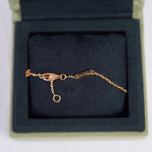 Vòng tay Van Cleef vàng đính đá xanh (JD434882) (LN) KG+