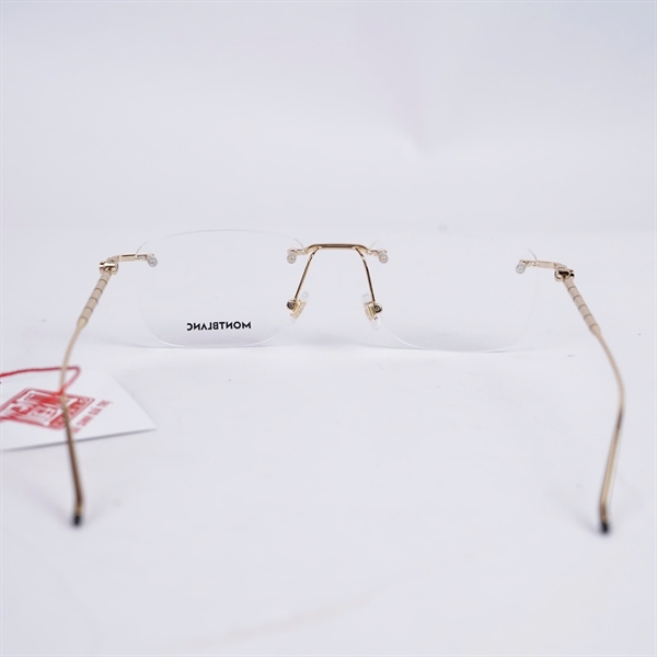 Kính Montblanc trắng gọng vàng MB02150 001 (55-20-145) KG+