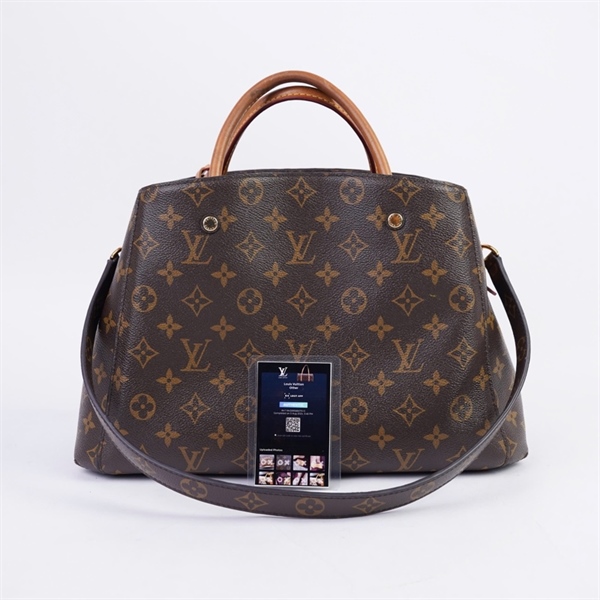 Túi LV Montaigne hoa nâu 2 lót form kèm ổ +1 chìa (CA0134) sz35 KG+