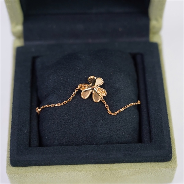 Vòng tay Van Cleef vàng đính đá xanh (JC860606) (LN) KG+