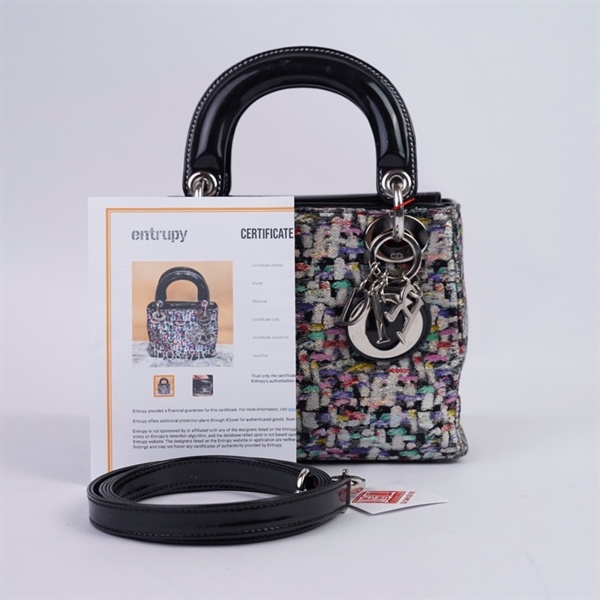 Túi Dior Lady đen họa tiết (04BMA-0122) szMini (HC) +