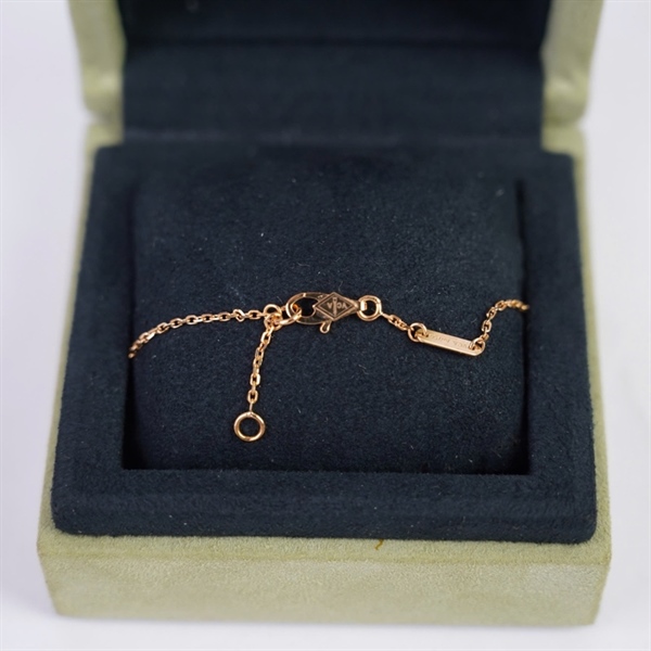 Vòng tay Van Cleef vàng đính đá xanh (JC859960) KG+