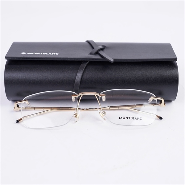 Kính Montblanc trắng gọng vàng MB02150 001 (55-20-145) KG+