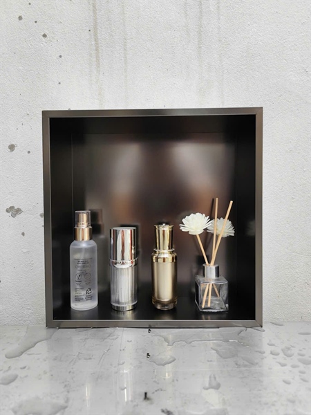 Hộc inox âm tường 304 1 ngăn inox Xám