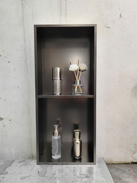 Hộc inox âm tường 304 2 ngăn xám