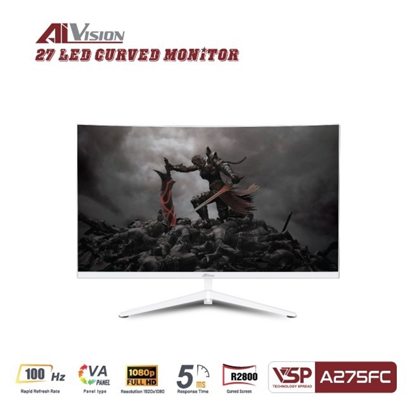 Màn 27in cong Trắng ( AIVISON ) A275FC va 100HZ
