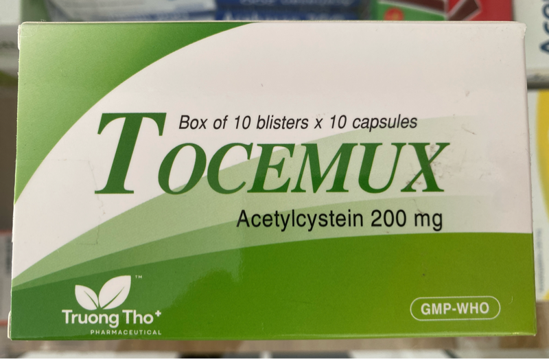 Tocemuc 200mg(10 vỉ x10 viên,150H/thùng)