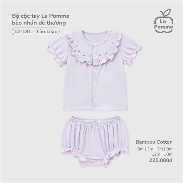 LaPomme Bộ cộc tay bèo nhún dễ thương - Tím