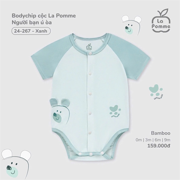 LaPomme Body chip cộc tay Người bạn ú oà - Xanh