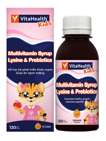 Siro VitaHealth Multivitamin Syrup Lysine & Prebiotics giúp ăn ngon, tăng hấp thu cho bé (Chai 120ml) - Malaysia