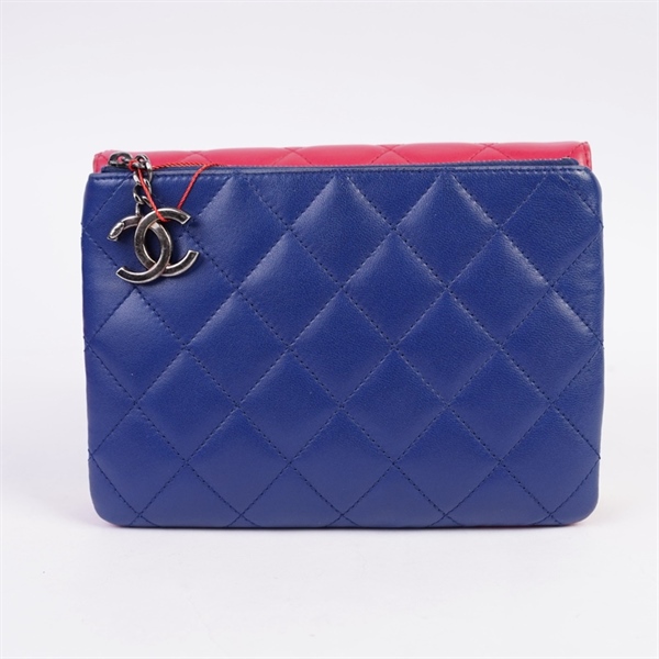 Túi Chanel hồng pha xanh 2strap kèm ví (21896440) sz20 KG+