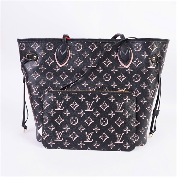 Túi LV Neverfull hoa đen kèm ví KG+