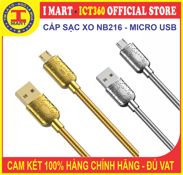 Cáp sạc nhanh micro USB 2.4A XO NB216 1M