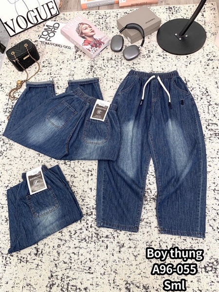 Quần bò baggy lụa dài