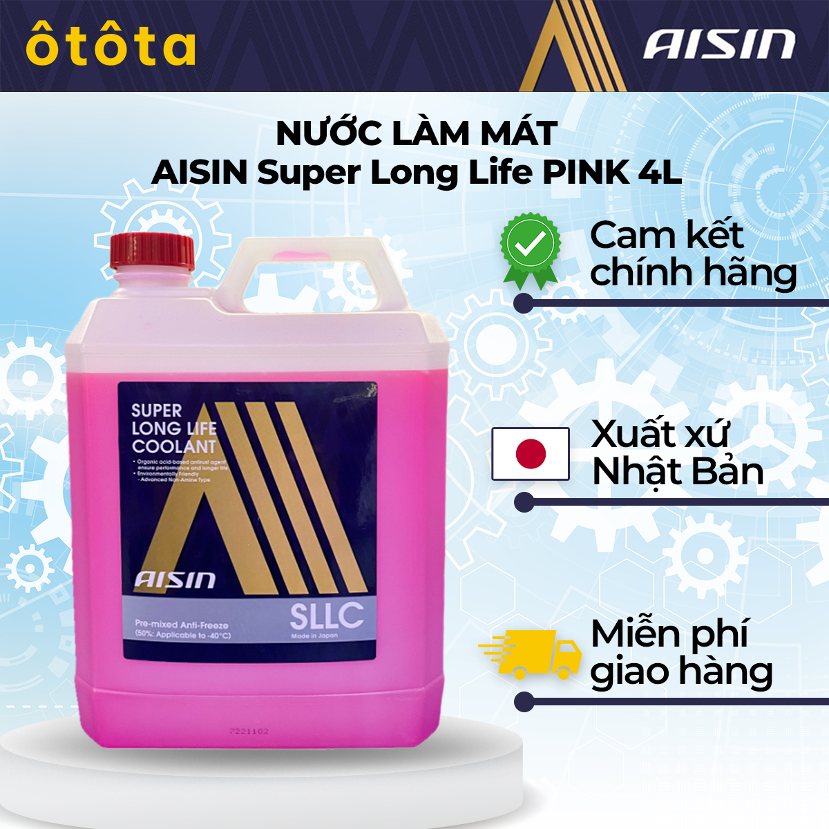 AISIN Nước Làm Mát Super Long Life PINK 4L