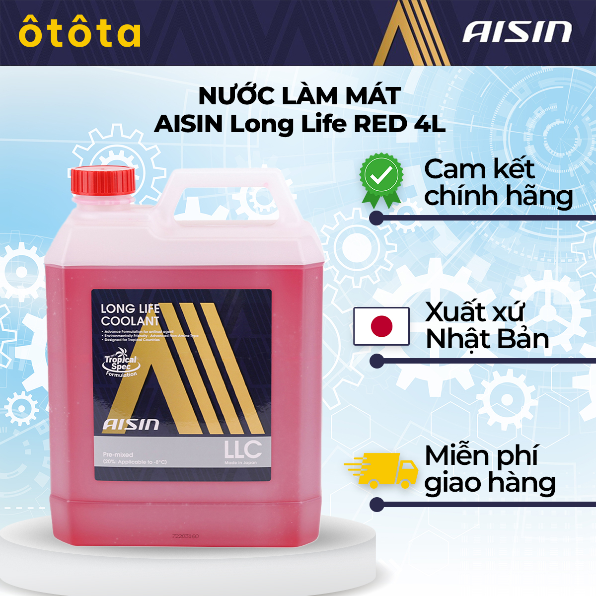 AISIN Nước Làm Mát Long Life RED 4L