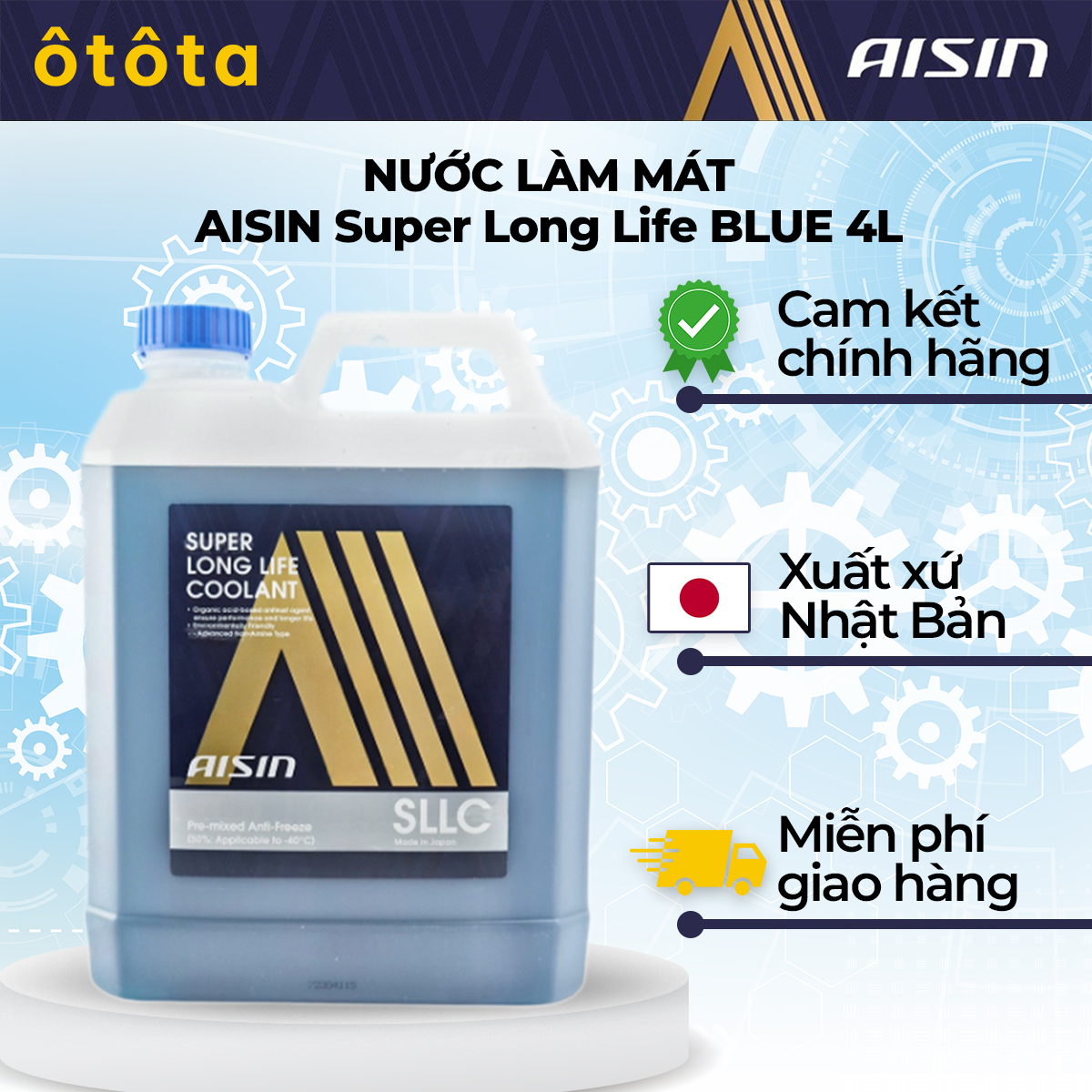 AISIN Nước Làm Mát Super Long Life BLUE 4L