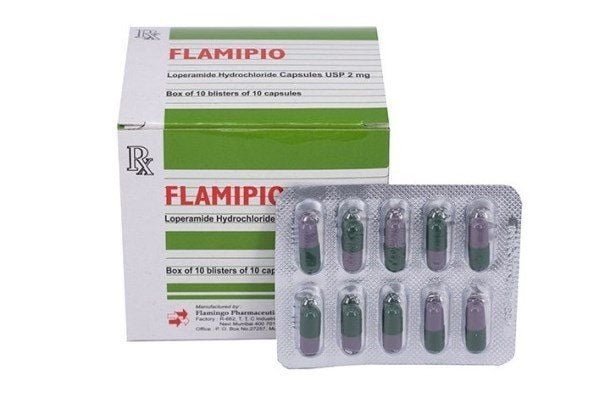 Thuốc Loperamide 2mg (Flamipio) - India/Flamingo - Điều trị tiêu chảy (Hộp 10 vỉ x 10 viên)