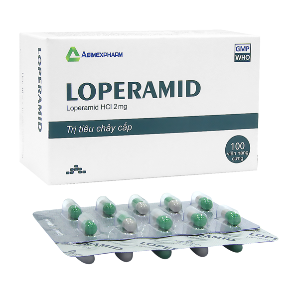 Thuốc Loperamid 2mg - Agimexpharm - Điều trị tiêu chảy cấp (Hộp 10 vỉ x 10 viên) (Hộp)