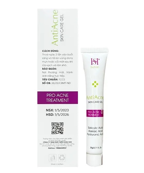 Gel bôi Anti Acne SH 20g - Skin care gel (Làm sạch bã nhờn trên da...) - Song Hân