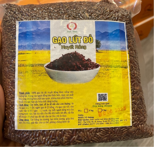 Gạo Lứt Đỏ Huyết Rồng - Thiện Phước - 1Kg