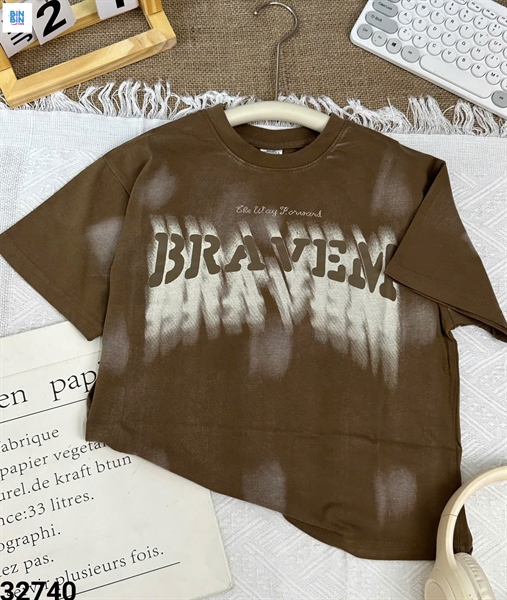 32740-Áo loang in BRAVEM nâu XSD