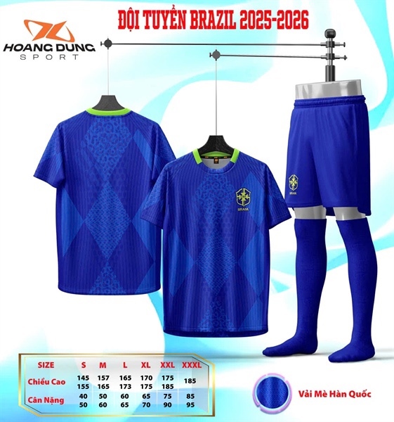 Bộ bóng đá Brasil - Xanh