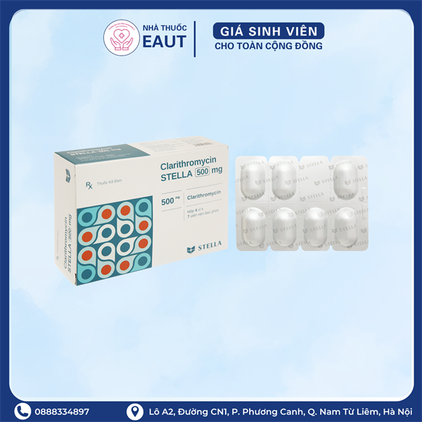CLARITHROMYCIN 500MG STELLA 4X7