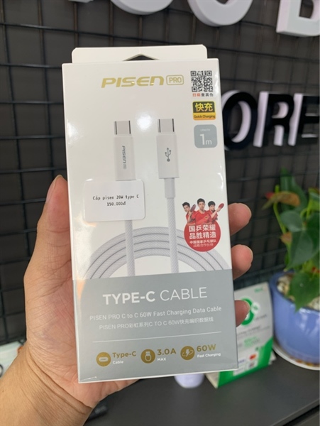 Cáp sạc Pisen 60w type C