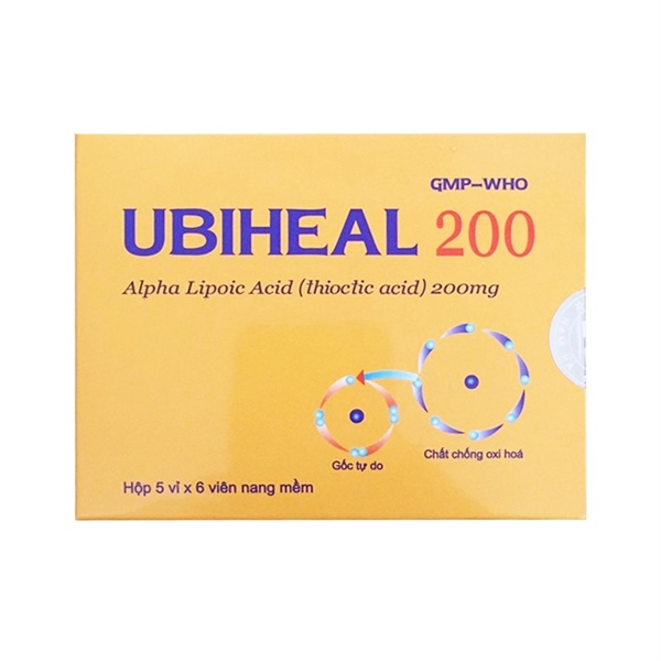 Thuốc Ubiheal 200 Nam Hà điều trị các rối loạn cảm giác do bệnh thần kinh đái tháo đường (5 vỉ x 6 viên)