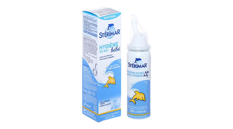 Dung dịch xịt mũi Sterimar nose hygiene baby France 50ml (loại bỏ bụi bẩn niêm mạc mũi cho trẻ từ 0 - 3 tuổi) 50ml
