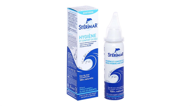 Dung dịch xịt mũi Sterimar nose hygiene and comfort France (loại bỏ bụi bẩn niêm mạc mũi cho trẻ từ 3 tuổi - người lớn) - 50ml