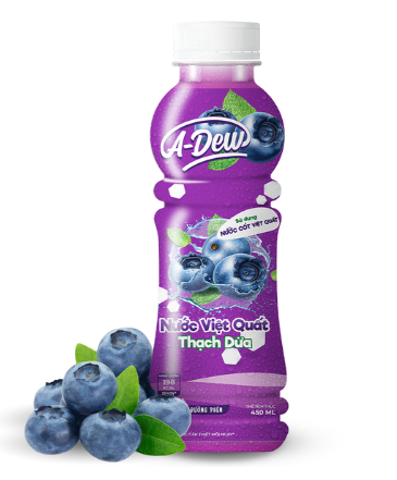 Adew Nước Việt Quất Thạch Dừa 450Ml