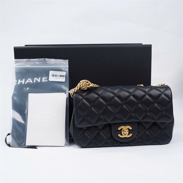 Túi Chanel Mini 8 đen (J23H7201) sz20 (A-T) KG+