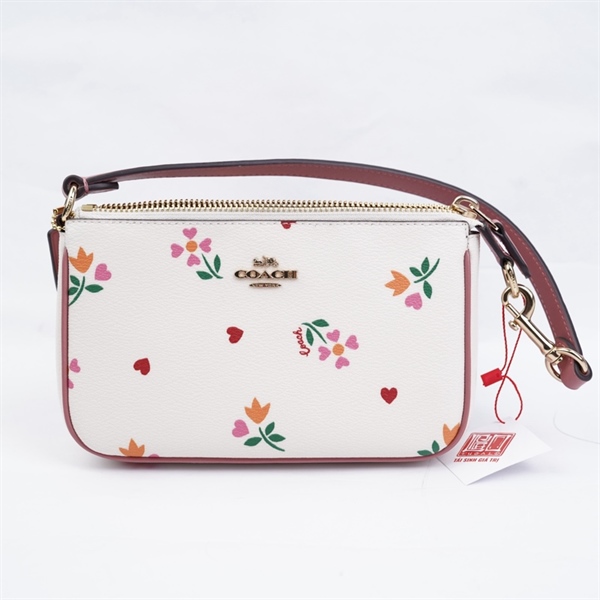 Túi Coach Kẹp nách in hoa sz19 KG+