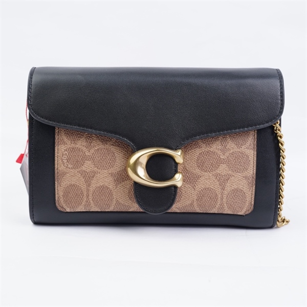 Túi Coach đeo chéo đen pha nâu (K2481-86094) sz20 KG+