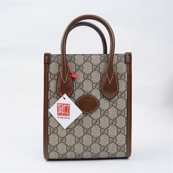 Túi GG Tote xám (671628-325040) sz16 (BMC) KG+