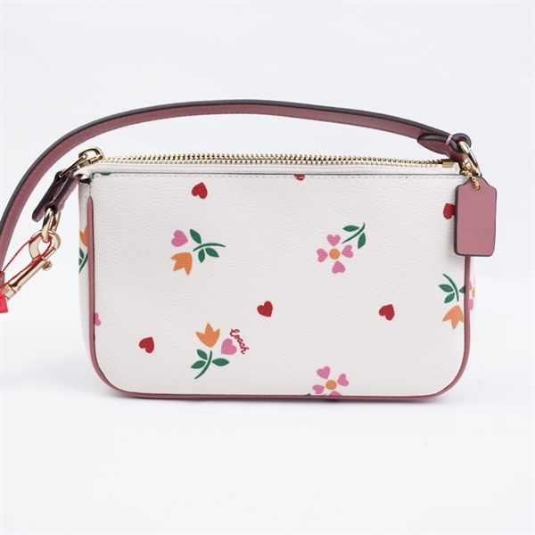 Túi Coach Kẹp nách in hoa sz19 KG+