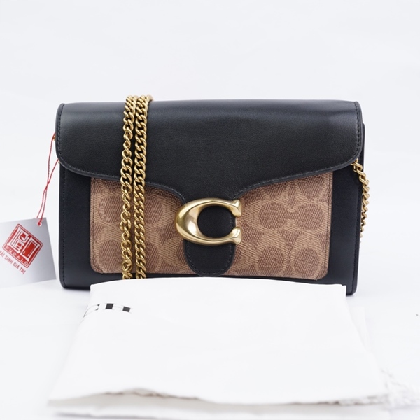 Túi Coach đeo chéo đen pha nâu (K2481-86094) sz20 KG+